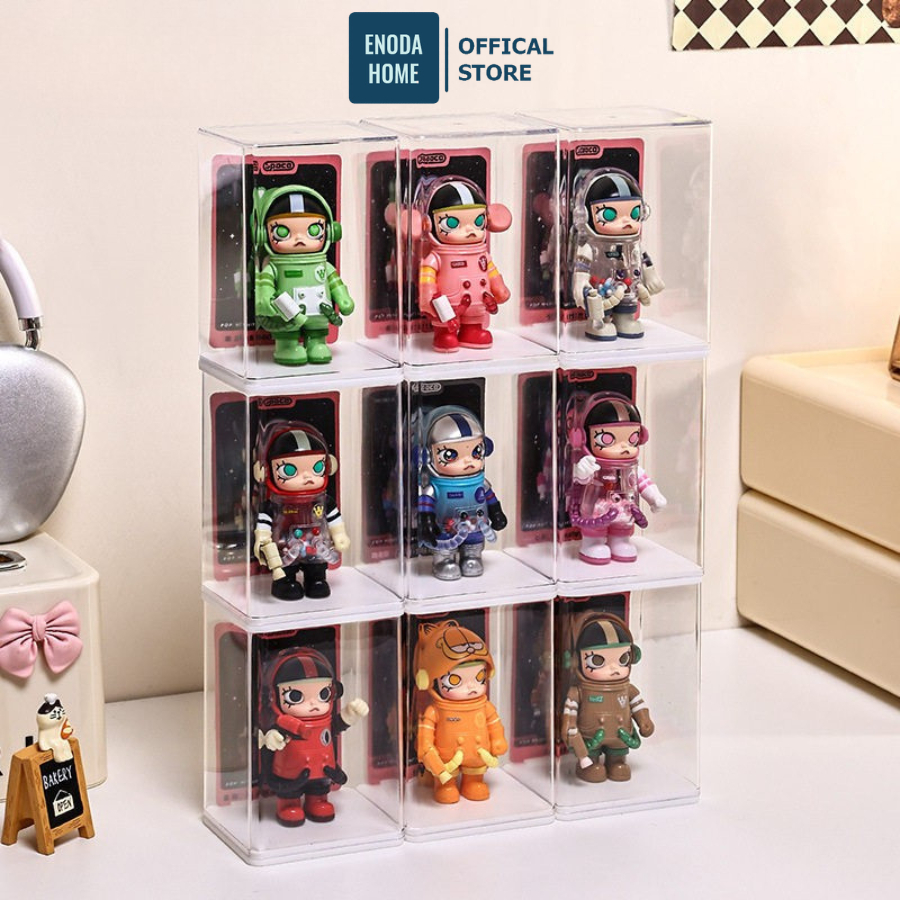 Hộp Đựng Mô Hình ENODA HOME, Hộp Trưng Bày Mô Hình Chất Liệu Mica Trong Suốt, Có Khe Cắm Card Cao Cấp HTS005