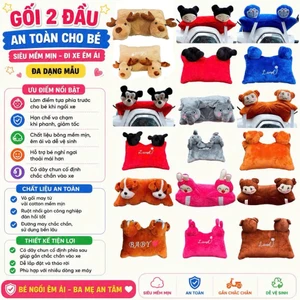 GỐI 2 ĐẦU AN TOÀN , SIÊU MỀM MỊN ĐI XE CHO BÉ , ĐA DẠNG MẪU