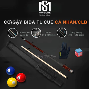 Cơ bida TL cues - Gậy Bi A cá nhân cao cấp Kèm Bịt Ren Chính Hãng - Gỗ Phong Già MR SUNG VIỆT NAM