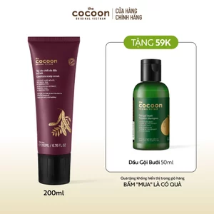 Tẩy da chết da đầu bồ kết Cocoon 200ml Tặng Dầu gội bưởi 50ml