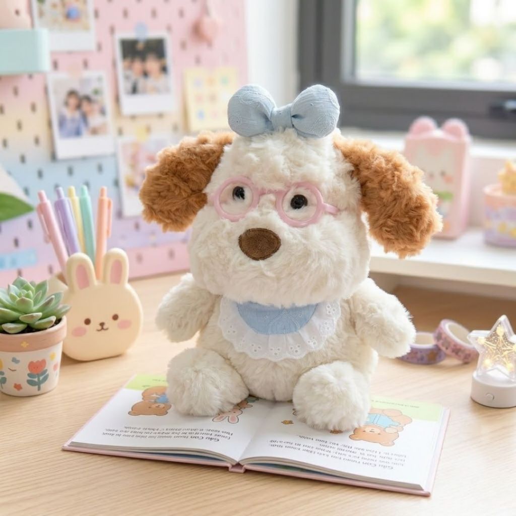 Gấu Bông Cún,Chó Tai Nâu Mini Siêu Dễ Thương, Thú Nhồi Bông Chó,Cún Lông Xù Mềm Mại 25CM Quà Tặng Cho Bé