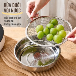 Set Khay Inox 304 Kèm Vỉ Lưới Lọc Dầu, Chống Dính, Dễ Vệ Sinh, Bền Bỉ