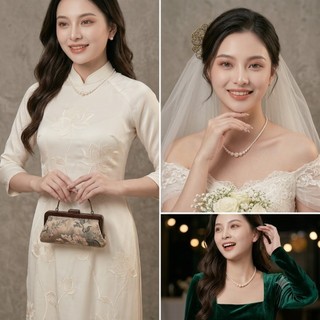 [N900] Dây Chuyền, Chuỗi Hạt Ngoċ Trai Nhân Tạo Dài, Thuỷ Tinh Phong Cách Vintage, Phù Hợp Nhiều Dịp - DAISYN