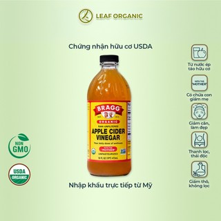 Giấm táo hữu cơ Bragg 473 ml giấm táo organic có con giấm mẹ