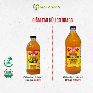 Giấm Táo Hữu Cơ Bragg chai 473ml và 946ml chứa con giấm mẹ