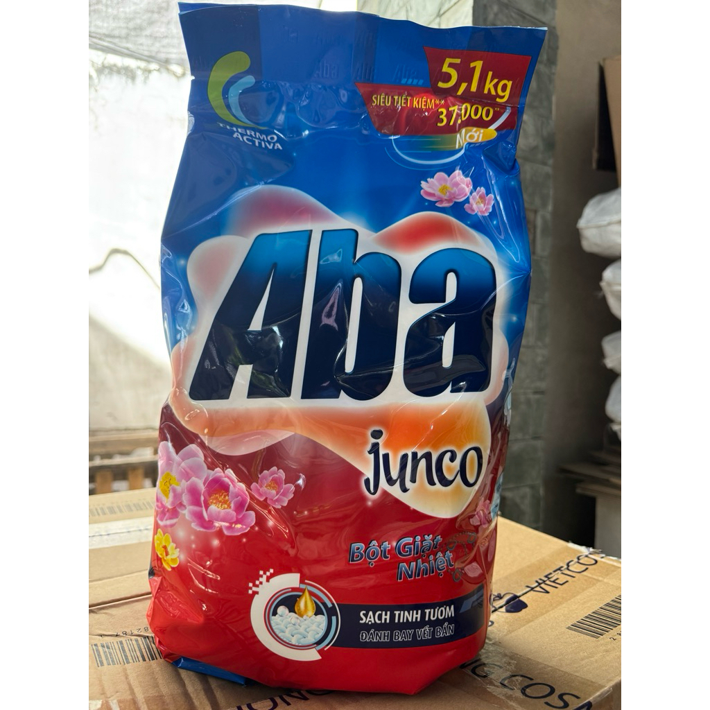 Bột giặt nhiệt hương hoa ABA Junco 5,1kg/ sạch tinh tơm 5,7kg