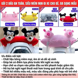 GỐI ĐI XE MÁY AN TOÀN 2 ĐẦU CHO BÉ , GHẾ ÊM ÁI , CHẤT LƯỢNG CAO