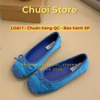 Giày bệt nữ da PU tổng hợp dệt vải đế cao su cao cấp nhẹ nhàng tiểu thư êm ái dễ đi