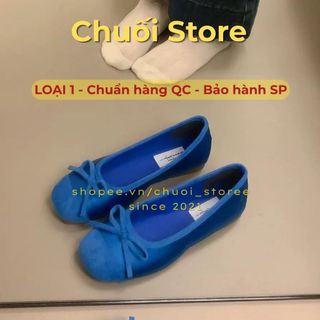 Giày bệt nữ da PU tổng hợp dệt vải đế cao su cao cấp nhẹ nhàng tiểu thư êm ái dễ đi
