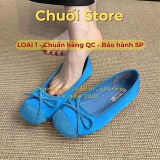 Giày bệt nữ da PU tổng hợp dệt vải đế cao su cao cấp nhẹ nhàng tiểu thư êm ái dễ đi