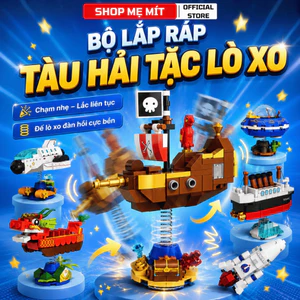 Đồ Chơi Xếp Hình Tàu Hải Tặc Tàu Vũ Trụ UFO Tàu Titanic Bộ Lắp Ráp Lò Xo Lắc Lư Nhiều Mẫu Cho Bé