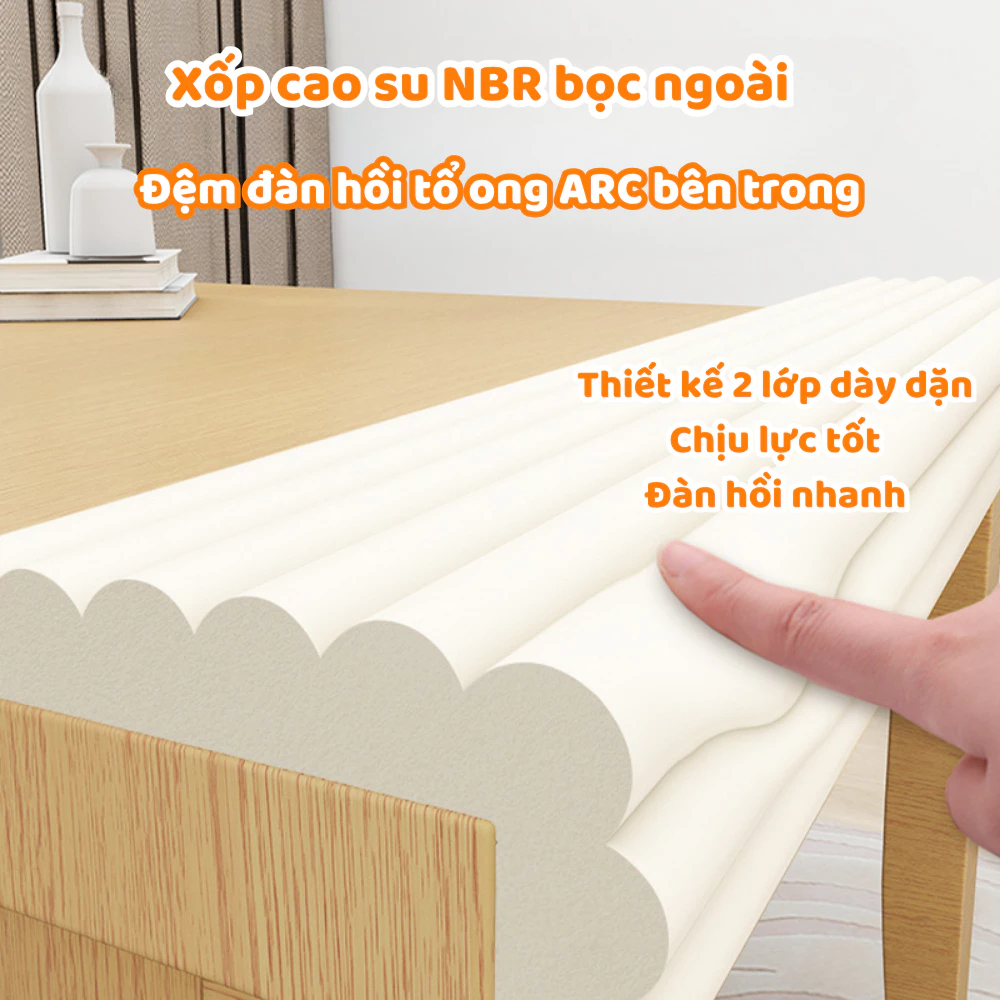 Dải Xốp Bảo Vệ Trẻ Chống Va Đập Dày Dặn HOMIE, Xốp Dán Tường Tránh Va Chạm Cho Bé, Keo Dán Chắc Chắn