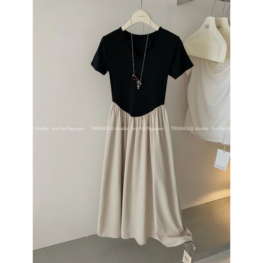 TRIANGLE- Good Dress (Cân nhắc kỹ, return is not welcomed) Đầm dáng xòe dài style basic Hàn Quốc và dễ mặc
