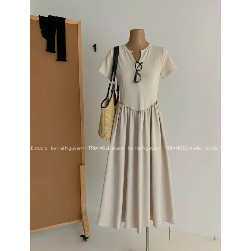 TRIANGLE- Good Dress (Cân nhắc kỹ, return is not welcomed) Đầm dáng xòe dài style basic Hàn Quốc và dễ mặc
