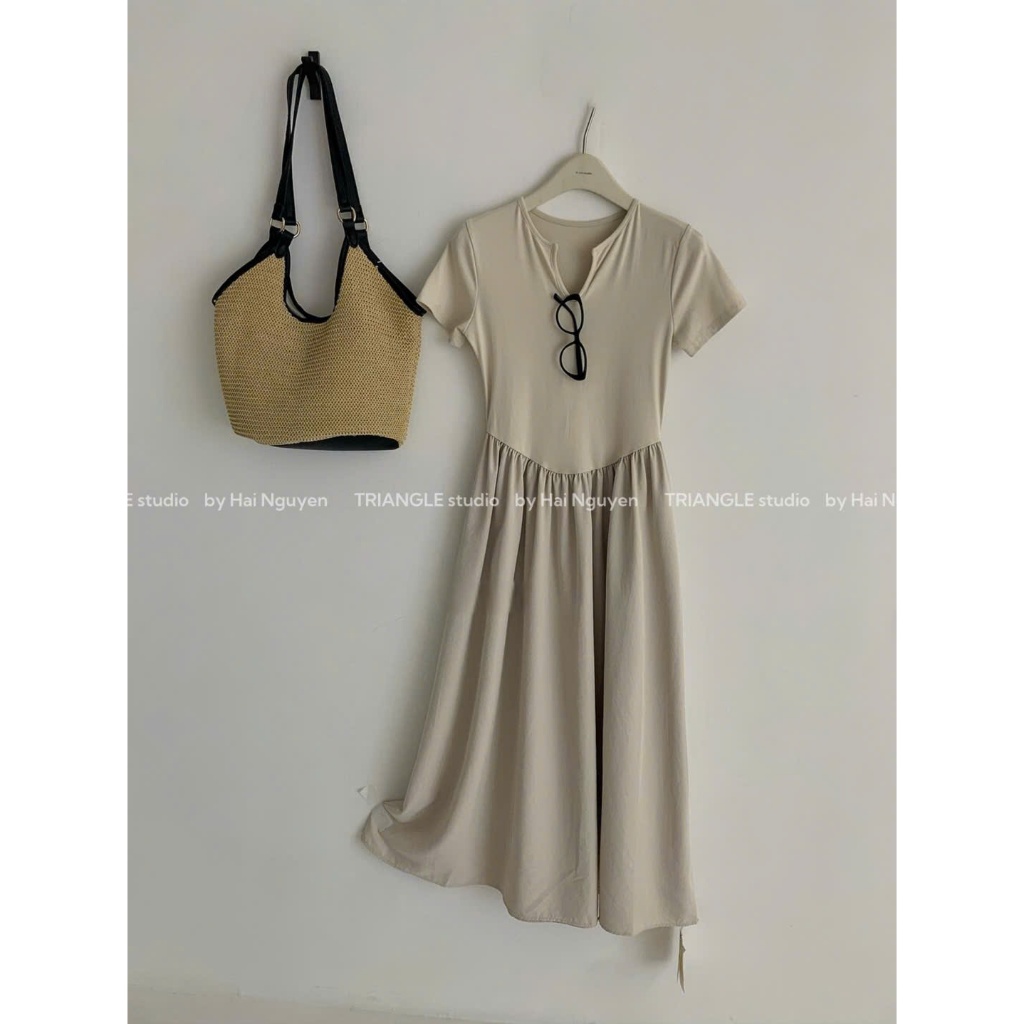 TRIANGLE- Good Dress (Cân nhắc kỹ, return is not welcomed) Đầm dáng xòe dài style basic Hàn Quốc và dễ mặc