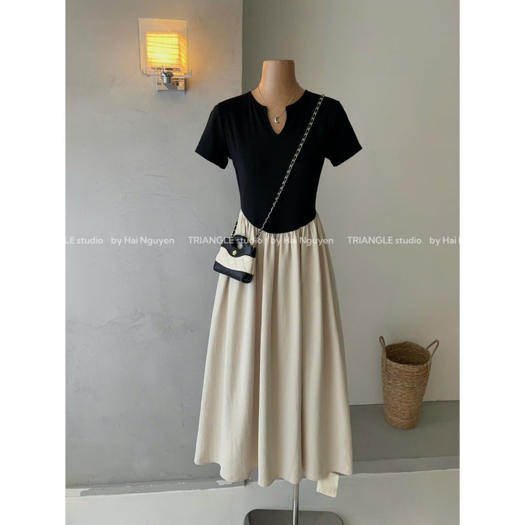 TRIANGLE- Good Dress (Cân nhắc kỹ, return is not welcomed) Đầm dáng xòe dài style basic Hàn Quốc và dễ mặc