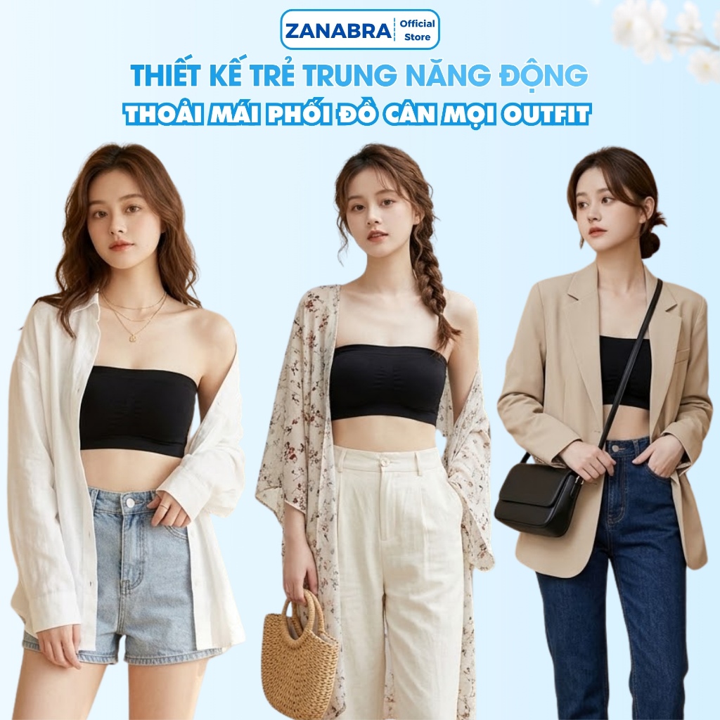 Áo Ống Nữ Sinh Không Mút, Áo Bra Nữ Cotton Co Dãn ZANABRA B0123