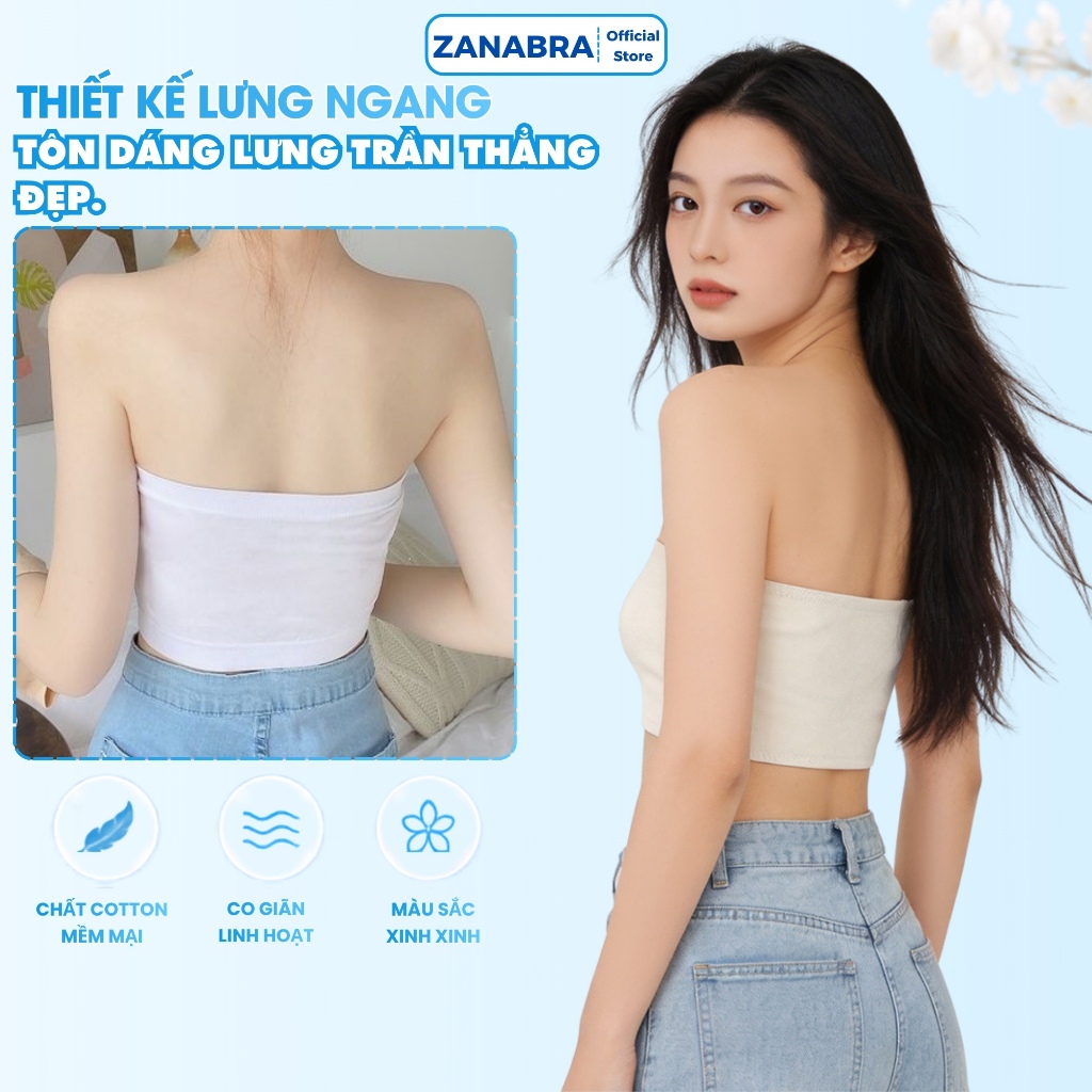 Áo Ống Nữ Sinh Không Mút, Áo Bra Nữ Cotton Co Dãn ZANABRA B0123