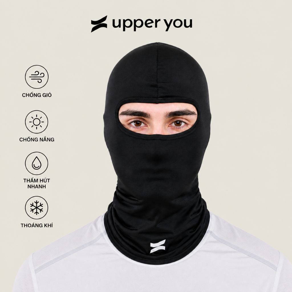 [TẶNG QUÀ ĐƠN 249k] Combo Chống Nắng Nam UPPER YOU Khăn Trùm Fullface, Mũ Lưỡi Trai, Găng Tay Chống Nắng, Bao Tay Lái Xe