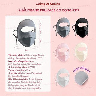 Khẩu Trang Vải Chống Nắng Full Face Cao Cấp  Mịn Mát Thoáng Khí , Ngăn Chặn Tia UV , Chống Nắng UPF 50+