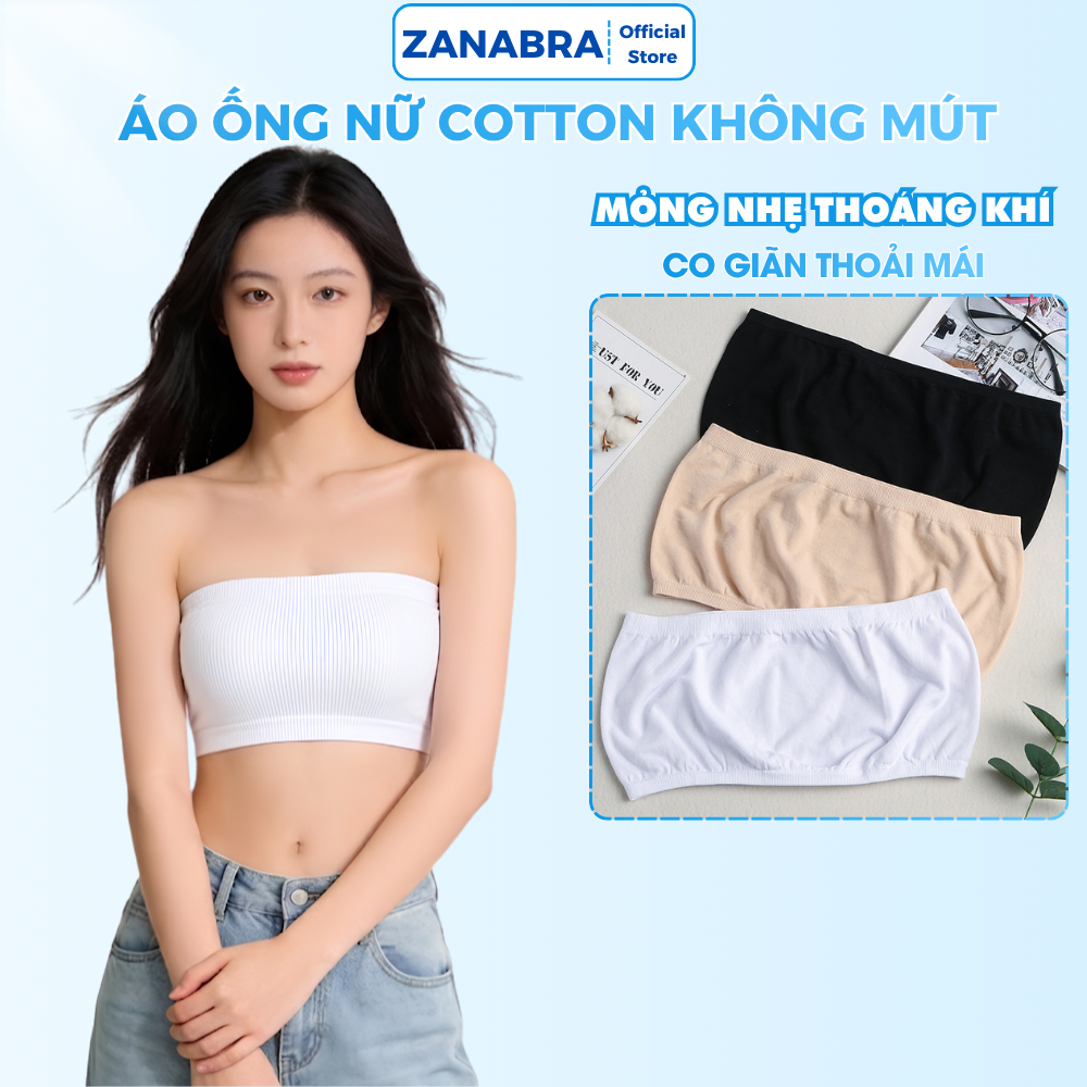 Áo Ống Nữ Sinh Không Mút, Áo Bra Nữ Cotton Co Dãn ZANABRA B0123