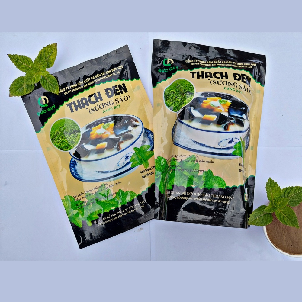 (Combo 3 gói) Bột Thạch Đen, Bột Sương Sáo Đức Quý Thanh Mát Giải Nhiệt, Organic & Halal, Dễ Làm Tại Nhà Túi 100gram - B