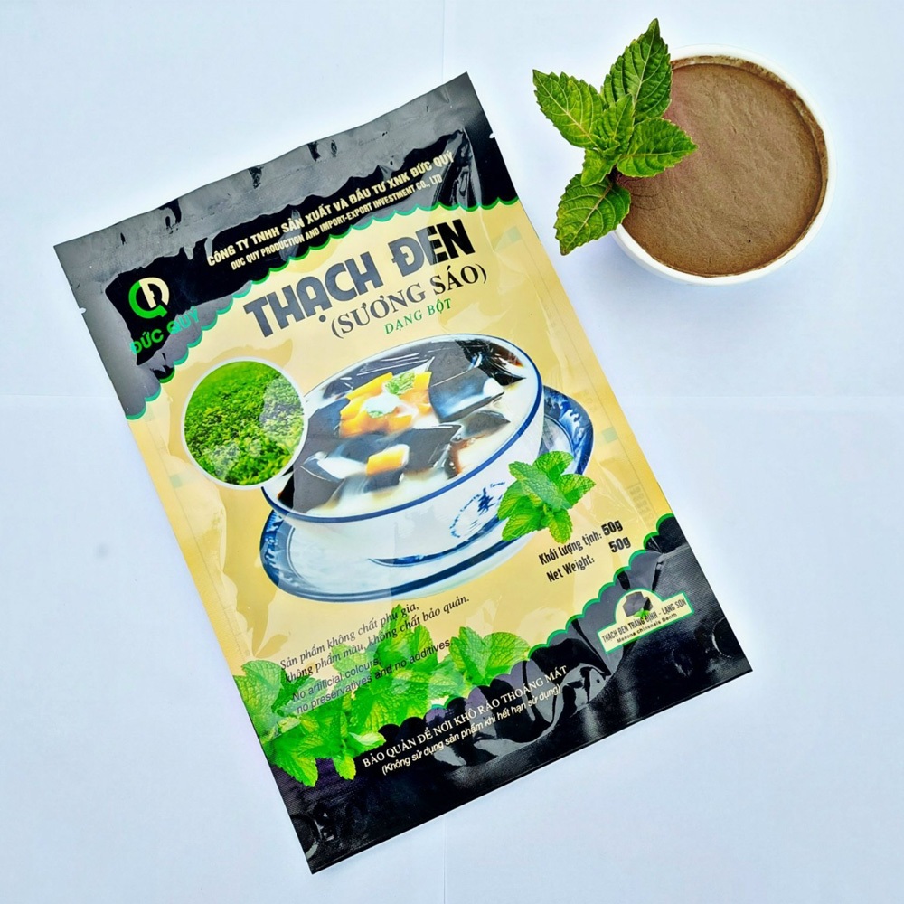 (Combo 3 gói) Bột Thạch Đen, Bột Sương Sáo Đức Quý Thanh Mát Giải Nhiệt, Organic & Halal, Dễ Làm Tại Nhà Túi 100gram - B