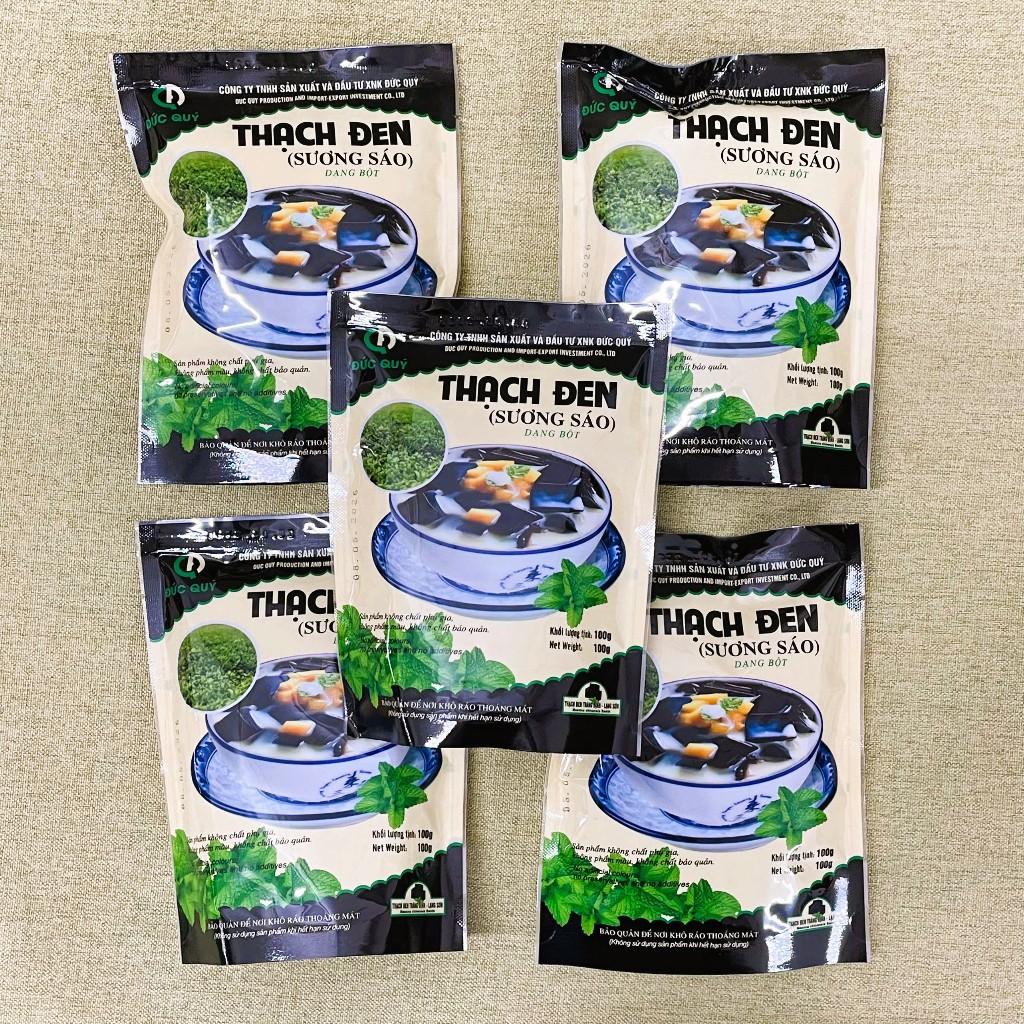 Combo 5 Gói Bột Thạch Đen Sương Sáo Loại 100gr Thương hiệu Đức Quý