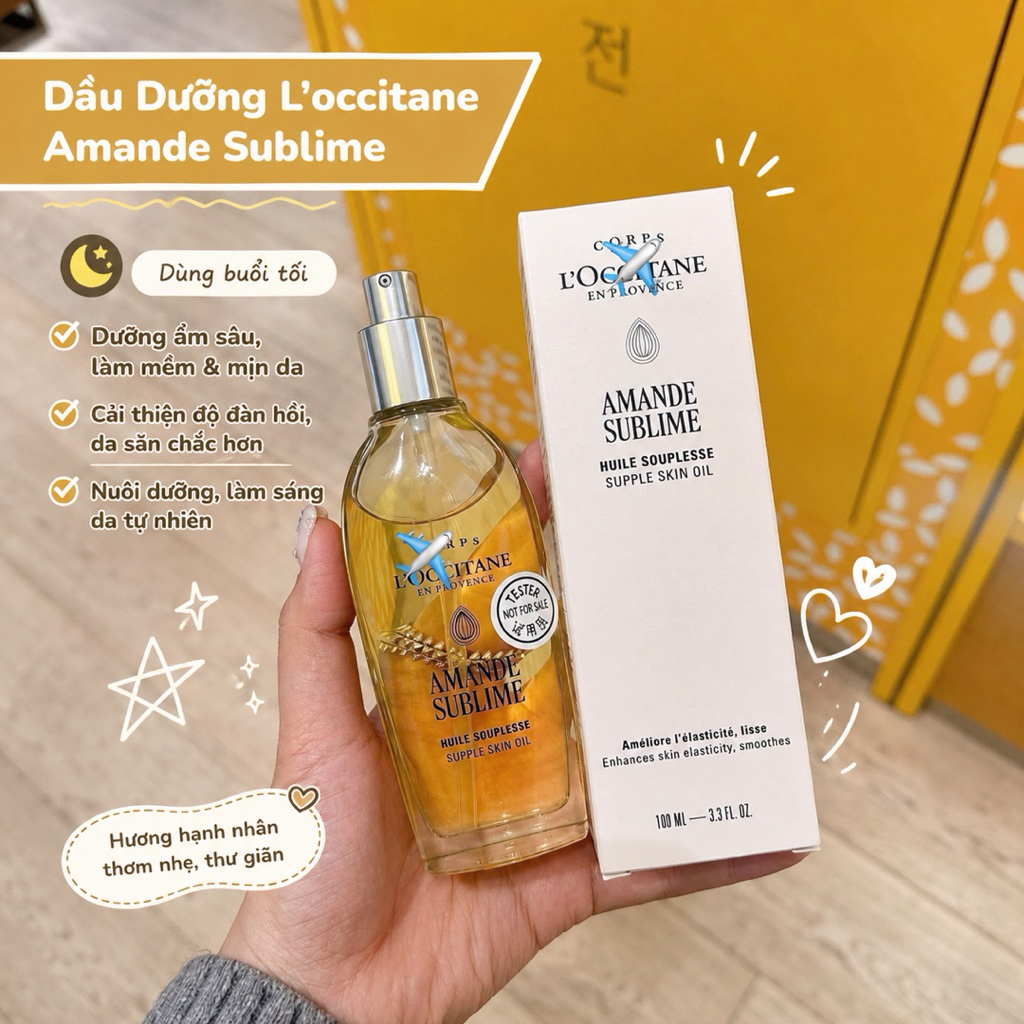 Dầu Dưỡng Hạnh Nhân LOCCI Amande Supple Skin Oil 100ml - Mẫu mới