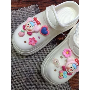 dép nhựa bít mũi stickers dễ thương cao 5 phân