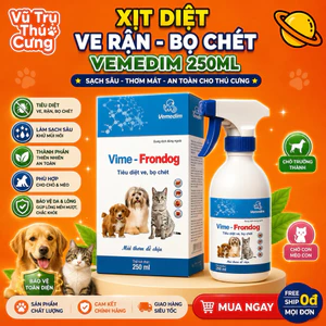 Chai xịt diệt ve rận, bọ chét cho Chó mèo Vime Frondog 250ml