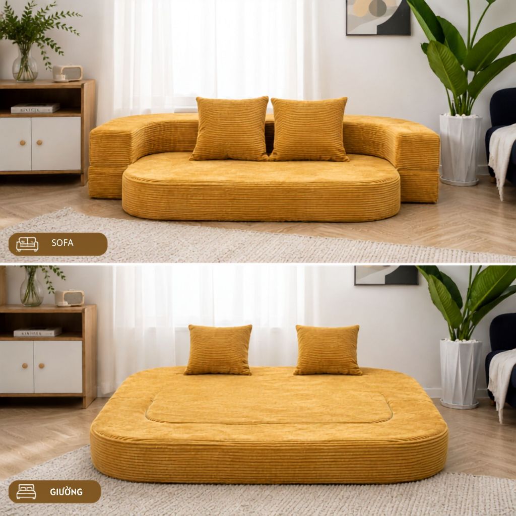 [MUA 1 TẶNG 1] Sofa Giường Gấp Gọn 2in1 Tahou, Sofa Nén Chân Không Kiêm Giường Ngủ Dành Cho Phòng Khách Căn Hộ Nhỏ
