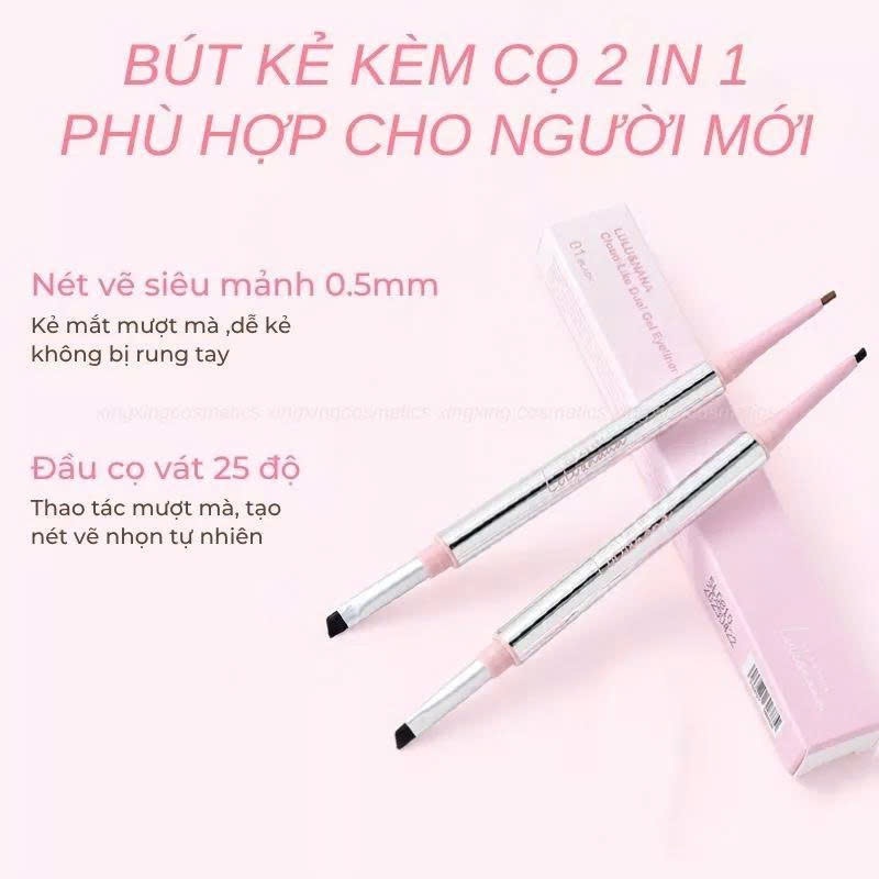 Bút Kẻ Mắt Dạng Gel Lulu&Nana Bút Kẻ Mắt 2 Đầu Siêu Mịn Đa Năng Chống Thấm Nước Nhanh Khô 10g