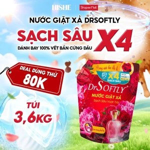 Nước giặt xả 5IN1 Drsoftly SẠCH SÂU X4, đánh bay bùn đất, dầu mỡ, mùi đồ ăn, lưu hương đến 72h