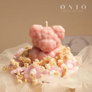 Hoa nến thơm tone hồng, Hương thơm tinh dầu, quà tặng sinh nhật, quà tặng tốt nghiệp - Gấu Baby - ONIÕ