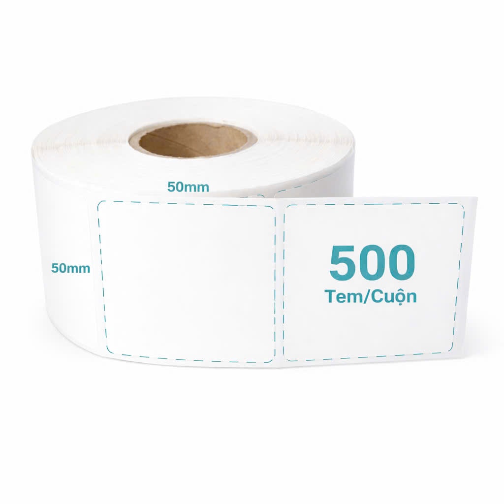 [COMBO 30 CUỘN] Tem in vận đơn 50*50 in đơn hàng 50x50 kích thước 50x50mm giấy nhiệt tem GHTK decal mã vạch dán được