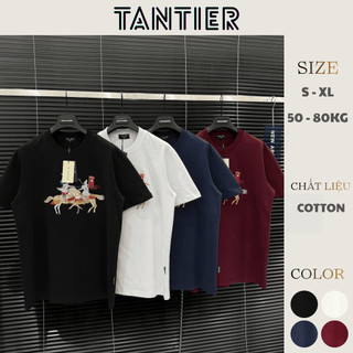 [DEAL MỞ BÁN] Áo Thun Thêu Hình Ngựa Tantier Unisex Form Rộng Local Brand Nam Nữ, Chất Cotton Dày Dặn | TANTIER - TA34