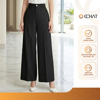 Quần Ống Rộng 𝐂𝐂𝐇𝐀𝐓 Dáng Suông Loe Tanya Chất Liệu Tuytsi Cao Cấp 15QDS2076ST