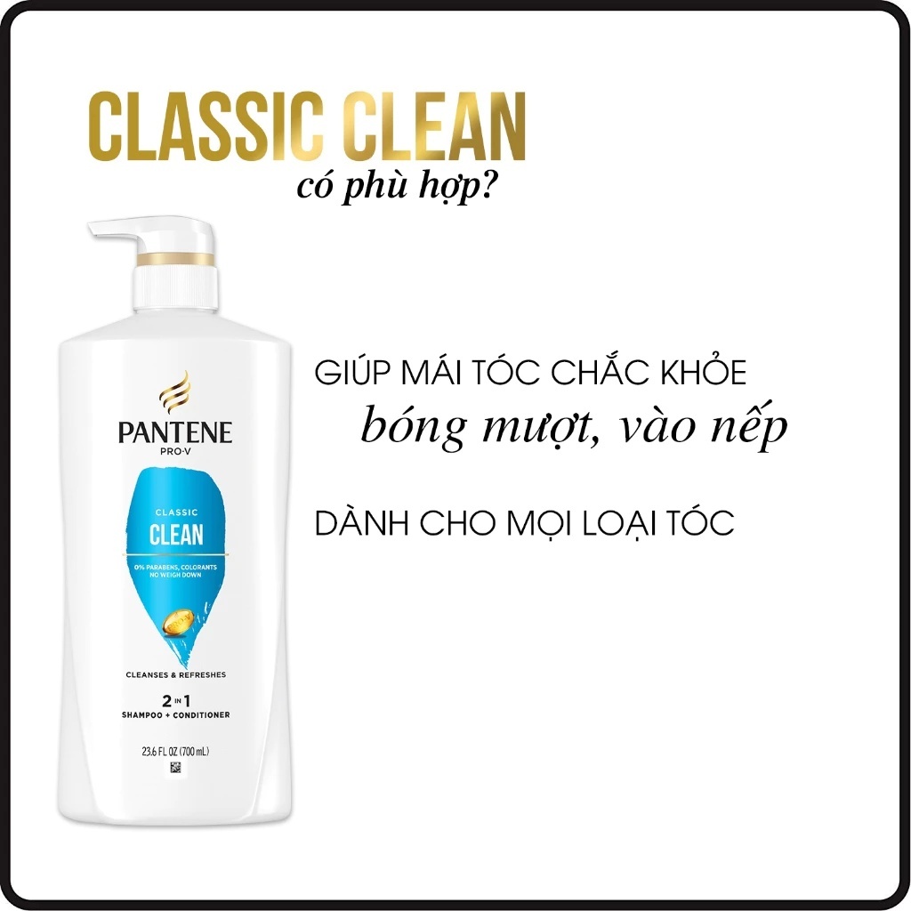 Dầu Gội Và Xả 2in1 PANTENE Pro-V Mỹ Sạch Sâu - Chai 820ML