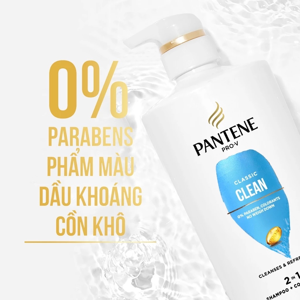 Dầu Gội Và Xả 2in1 PANTENE Pro-V Mỹ Sạch Sâu - Chai 820ML