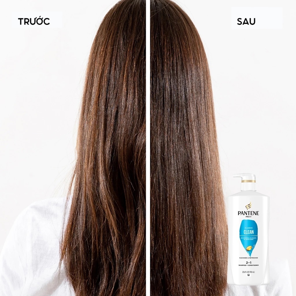 Dầu Gội Và Xả 2in1 PANTENE Pro-V Mỹ Sạch Sâu - Chai 820ML