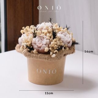 Hoa nến thơm tone nâu/đỏ, Hương thơm tinh dầu, quà tặng sinh nhật, quà tặng tốt nghiệp - Tulip Box - ONIÕ