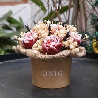 Hoa nến thơm tone nâu/đỏ, Hương thơm tinh dầu, quà tặng sinh nhật, quà tặng tốt nghiệp - Tulip Box - ONIÕ