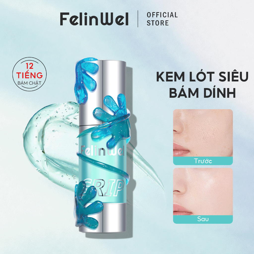 FelinWel - Kem Lót Bám Dính Dưỡng Ẩm Dạng Gel, Bám Chặt Kiểm Soát Dầu Lâu Trôi, Mỏng Nhẹ Thuần Chay An Toàn, 30ml/22ml