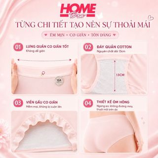 [HÀNG MỚI VỀ] Quần Lót Cotton Cạp Cao Ôm Mông Êm Ái, Quần Chip Nữ Đáy Kháng Khuẩn HOMEBRA L6017
