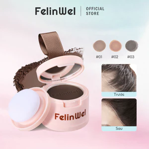 Phấn Che Hói Tóc & Chân Tóc FelinWel - Bộ Full Gương + Bông Tặng Kèm, Che Phủ Tự Nhiên, 4g