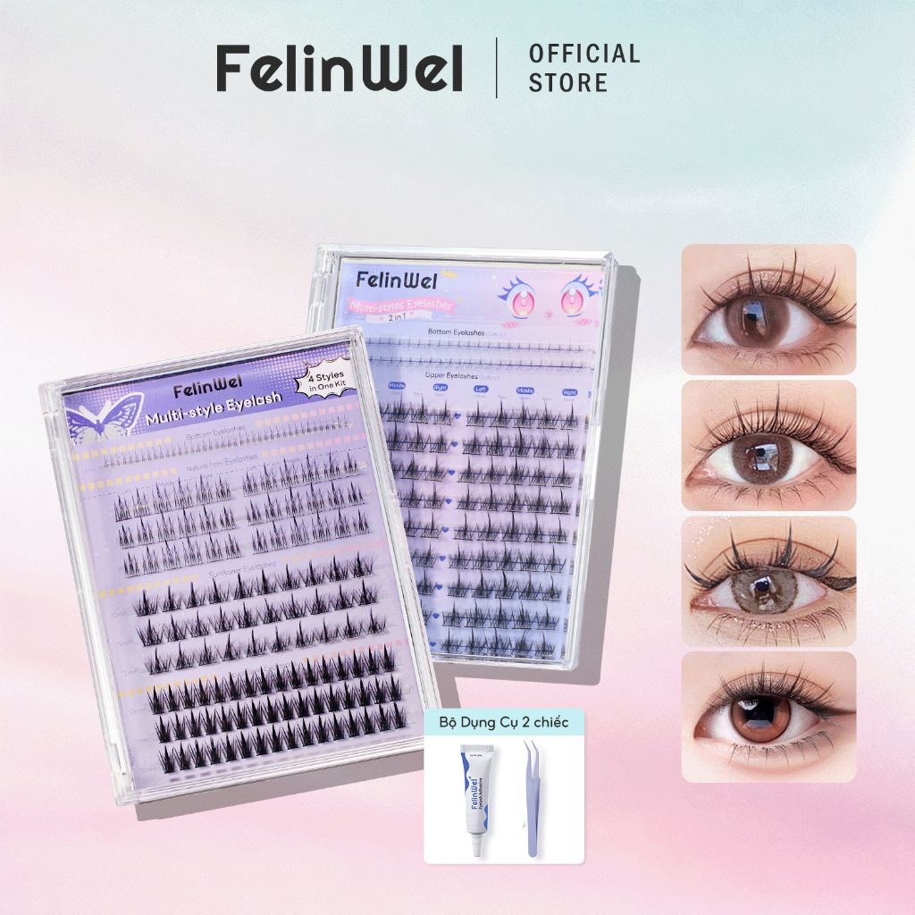 FelinWel - Bộ Mi Cụm Đa Dạng Kiểu, Phù Hợp Cho Cả Mắt Trên Và Dưới - Tái Sử Dụng & Bao Gồm Đầy Đủ Dụng Cụ
