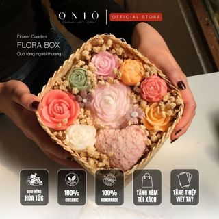 Hoa nến thơm phối màu ngẫu nhiên, Quà tặng sinh nhật, quà tặng tốt nghiệp - Flora Box - ONIÕ