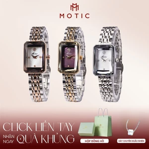 Đồng Hồ Nữ MOTIC 3058 – Mặt Vuông Viền Pha Lê - Thiết Kế Thanh Lịch - Nhẹ Tay