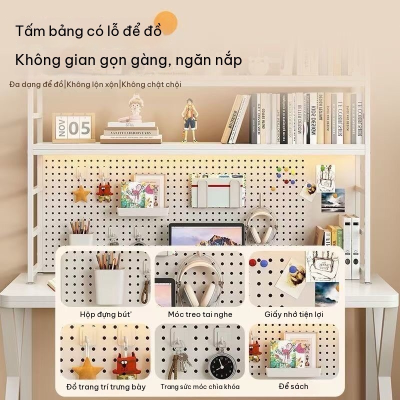 kệ để bàn Kệ Pegboard Treo Tường Đa Năng Tấm Lưới Đục Lỗ Đa Kích Cỡ Kệ Để Đồ Vách Ngăn Gắn Tường Cho Phòng Gaming Ký Túc | BigBuy360 - bigbuy360.vn
